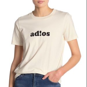 Madewell adios ad!os ivory off white graphic t-shirt XS